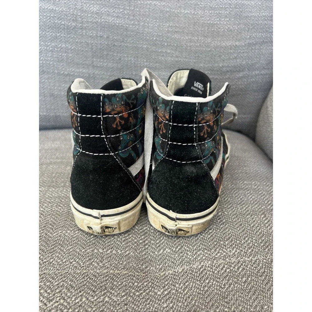 Vans Sk8-Hi Canvas Trippy Drip Skull Mushroom High Top Shoes Men 4.0 Women 5.5